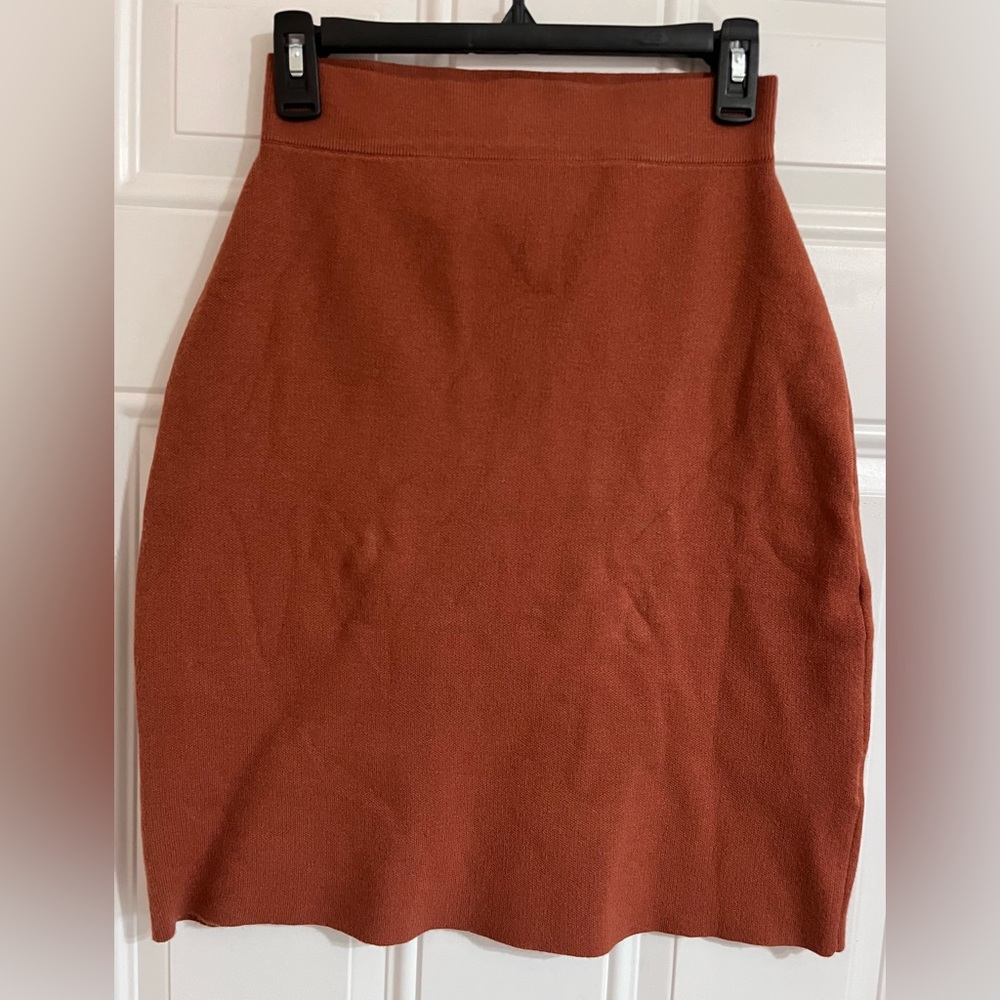 MAEVE By‎ ANTHROPOLOGIE Brown Knit Bodycon Mini Skirt Stretch Women’s S